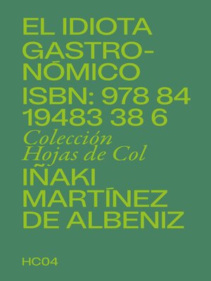 cover image of El idiota gastronómico